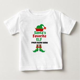 Personalised Name Santa's Favourite Elf T-Shirt