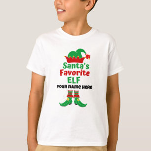 Personalised Name Santa's Favourite Elf  T-Shirt