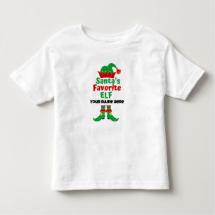 Personalised Name Santa's Favourite Elf   Toddler T-Shirt