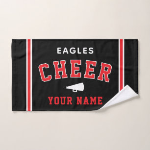 Personalised Name & School Cheer Towel, Team Gift Hand Towel
