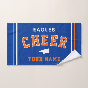 Personalised Name & School Cheer Towel, Team Gift Hand Towel