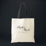 Personalised Name Script Bridesmaid Tote Bag<br><div class="desc">Chic and elegant design printed Personalised Name Script Bridesmaid Tote Bag that can be customised with your text. Please click the "Customise it" button and use our design tool to modify this template. Check out the Graphic Art Design store for other products that match this design!</div>