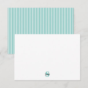 Personalised Name Script Stripe  Thank You Card