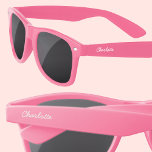 Personalised Name Script Text Sunglasses<br><div class="desc">Add your name or choice of text to customise both sides in a modern script typography font.</div>