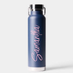 Personalised Name Script Typography Simple  Water Bottle<br><div class="desc">This design may be personalised in the area provided by changing the photo and/or text. Or it can be customised by clicking Personalise this Template and then choosing the click to customise further option and delete or change the colour of the background, add text, change the text colour or style,...</div>