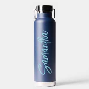 Personalised Name Script Typography Simple  Water Bottle