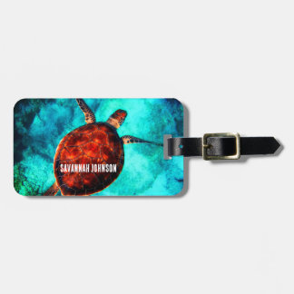 Personalised Name Sea Turtle Beach Vacation Luggage Tag
