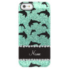 Personalised name seafoam green glitter dolphins