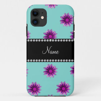 Personalised name seafoam green purple pink flower Case-Mate iPhone case