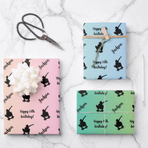 Personalised Name Sentiment Sport Skateboarding Wrapping Paper Sheet