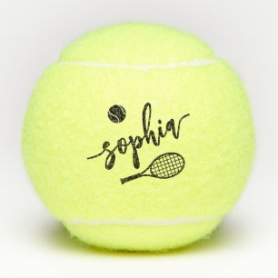 Personalised Name Signature Script Tennis Balls