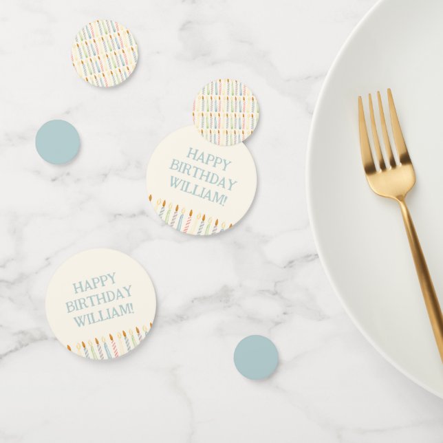 Personalised Name Simple Birthday Candles Party Confetti (Group)
