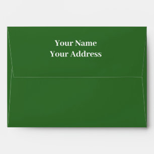 Personalised Name Simple Modern Dark Green Wedding Envelope