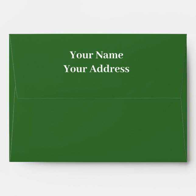 Personalised Name Simple Modern Dark Green Wedding Envelope (Back (Top Flap))