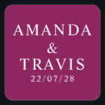 Personalised Name Simple Modern Minimal Wedding   Square Sticker<br><div class="desc">Personalised Name Simple Modern Minimal Wedding Square Stickers</div>