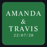 Personalised Name Simple Modern Minimal Wedding   Square Sticker<br><div class="desc">Personalised Name Simple Modern Minimal Wedding Square Stickers</div>
