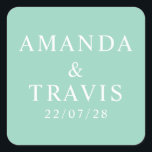 Personalised Name Simple Modern Minimal Wedding   Square Sticker<br><div class="desc">Personalised Name Simple Modern Minimal Wedding Square Stickers</div>