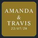 Personalised Name Simple Modern Minimal Wedding   Square Sticker<br><div class="desc">Personalised Name Simple Modern Minimal Wedding Square Stickers</div>