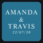 Personalised Name Simple Modern Minimal Wedding   Square Sticker<br><div class="desc">Personalised Name Simple Modern Minimal Wedding Square Stickers</div>