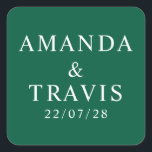Personalised Name Simple Modern Minimal Wedding   Square Sticker<br><div class="desc">Personalised Name Simple Modern Minimal Wedding Square Stickers</div>