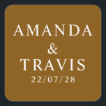 Personalised Name Simple Modern Minimal Wedding   Square Sticker<br><div class="desc">Personalised Name Simple Modern Minimal Wedding Square Stickers</div>