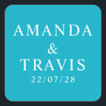 Personalised Name Simple Modern Minimal Wedding   Square Sticker<br><div class="desc">Personalised Name Simple Modern Minimal Wedding Square Stickers</div>
