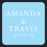 Personalised Name Simple Modern Minimal Wedding   Square Sticker<br><div class="desc">Personalised Name Simple Modern Minimal Wedding Square Stickers</div>