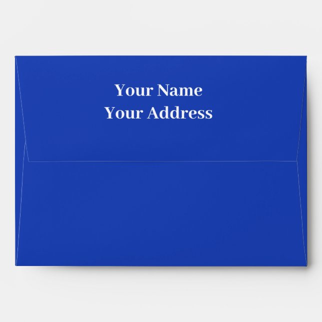Personalised Name Simple Modern Navy blue Wedding Envelope (Back (Top Flap))