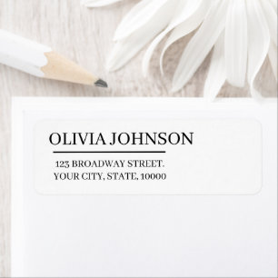 Personalised Name Simple Modern Return Address