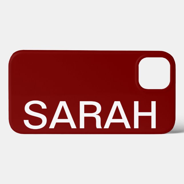 Personalised Name Simple Stylish Modern Cherry Red Case-Mate iPhone Case (Back (Horizontal))