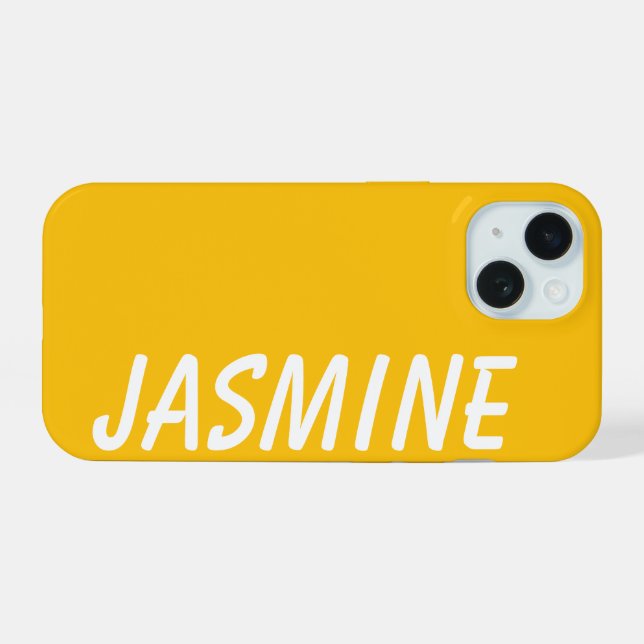 Personalised Name Simple Stylish Modern Minimal  iPhone 15 Case (Back Horizontal)