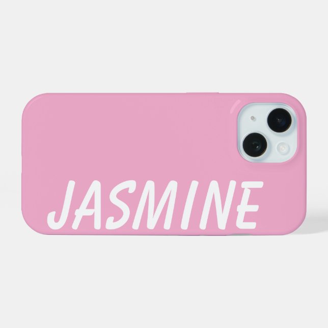 Personalised Name Simple Stylish Modern Minimal  iPhone 15 Case (Back Horizontal)