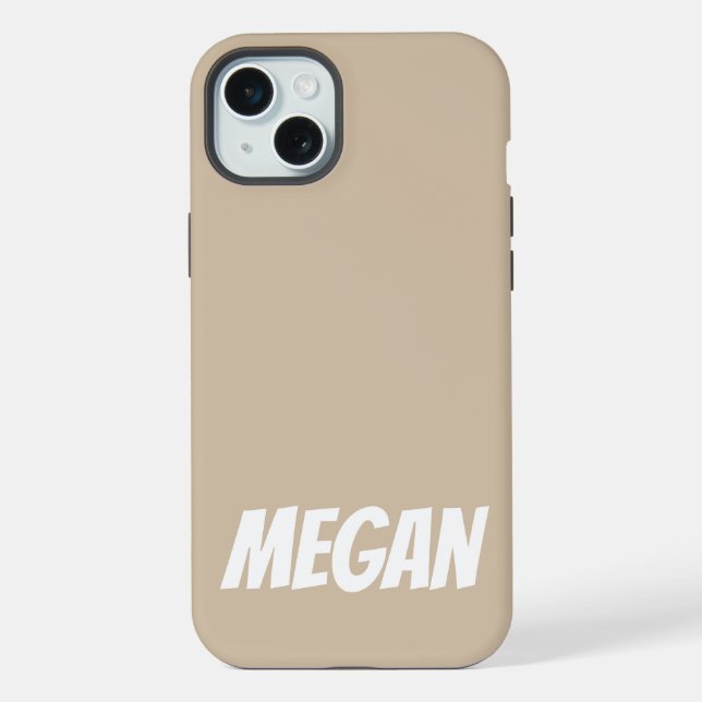 Personalised Name Simple Stylish Modern Monogram  iPhone Case (Back)