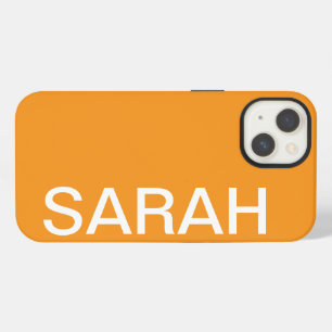 Personalised Name Simple Stylish Modern Orange iPhone 13 Case