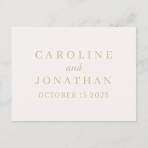 Personalised Name Simple Stylish Modern Wedding   Postcard