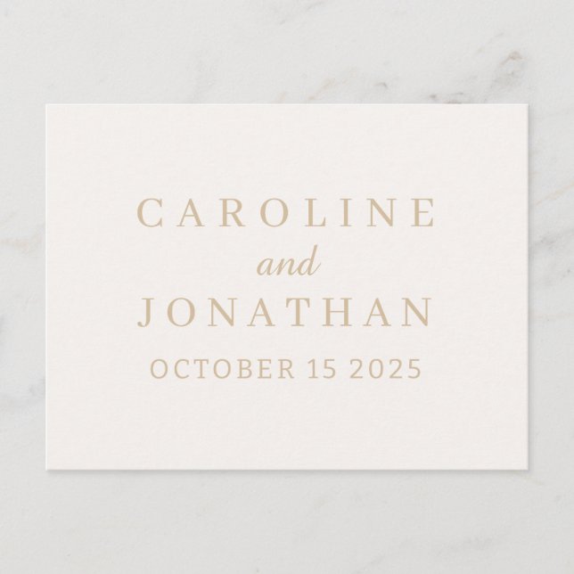 Personalised Name Simple Stylish Modern Wedding   Postcard (Front)