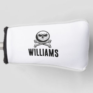 Personalised Name Skull Golf Ball And Crossbones Head Cover