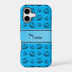 Personalised name sky blue justice scales