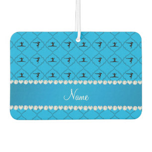 Personalised name sky blue moroccan gymnastics car air freshener