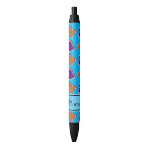 Personalised name sky blue peanut butter jelly black ink pen