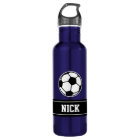Personalised name soccer sports water bottle