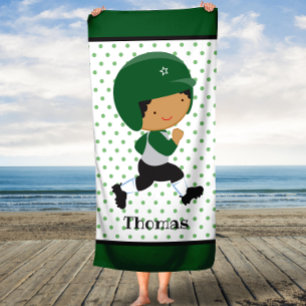 Personalised Name Sports Boys Kids Bath Towel