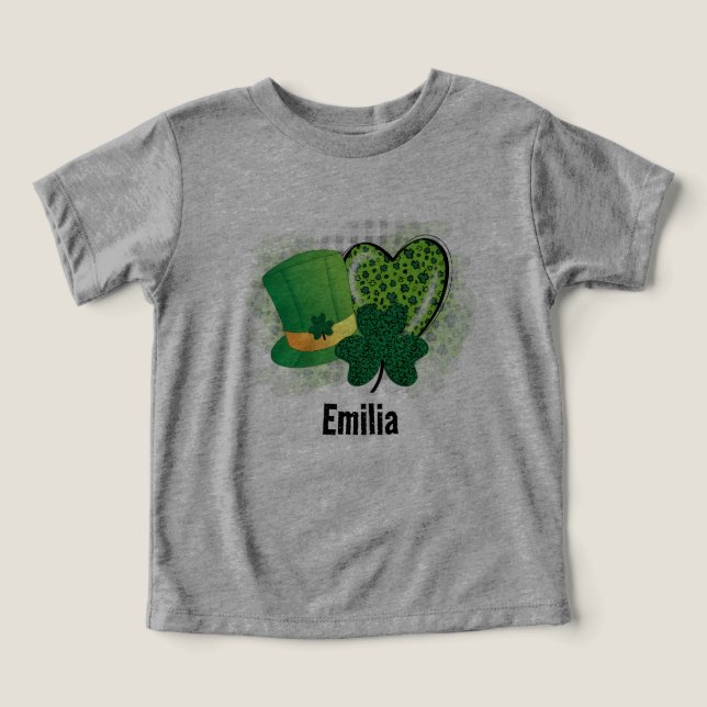 Personalised Name St Patricks Day Shamrock Clover (Design Front)