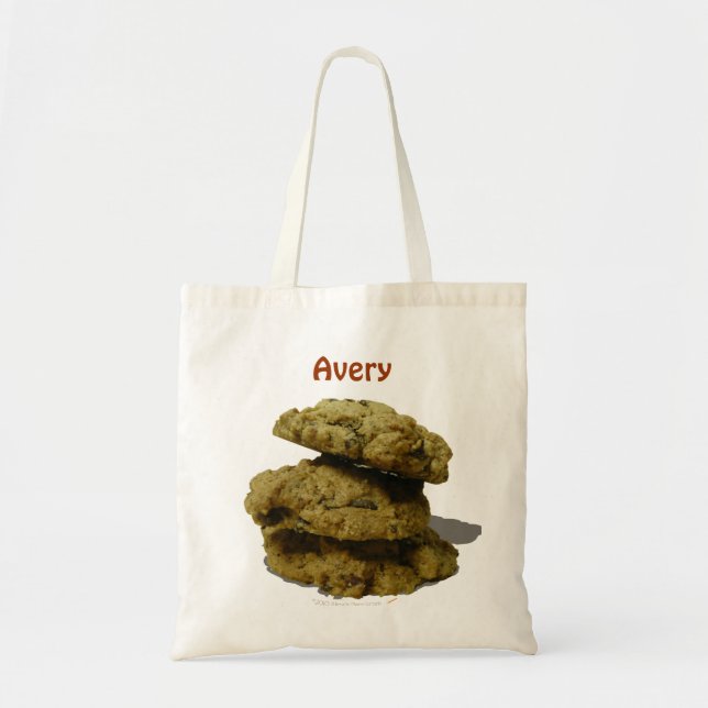 Personalised Name Stack of Cookies Cookie Lovers Tote Bag (Front)