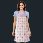 Personalised Name Strawberry Coquette Bow Pink Apron<br><div class="desc">Add sweetness to your kitchen with this personalised apron featuring a repeating strawberry and bow pattern in soft pink and red hues. With the name elegantly printed across the top, this coquette design is perfect for baking days, tea parties, or crafting fun. A cute and practical gift for foodies, bakers,...</div>