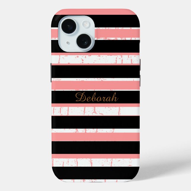 personalised name . stripes Case-Mate iPhone case (Back)