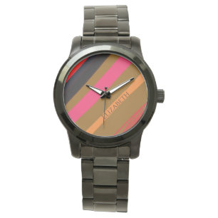 Personalised Name Stripes Watch
