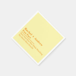 Personalised Name Stylish Fun Fact Wedding Napkins