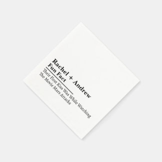 Personalised Name Stylish Fun Fact Wedding Napkins