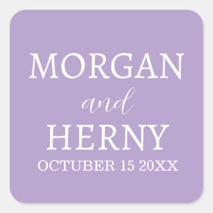 Personalised Name Stylish Modern Elegant Wedding Square Sticker